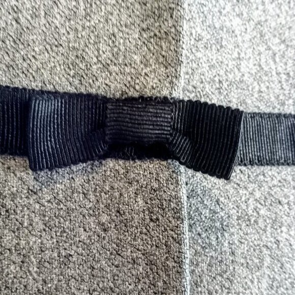 Nanette Lepore Grey Black Grosgrain Bow Trim Wool Blazer - Picture 4 of 7